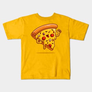 Cute Melted Pizza Thumbs Up Kids T-Shirt